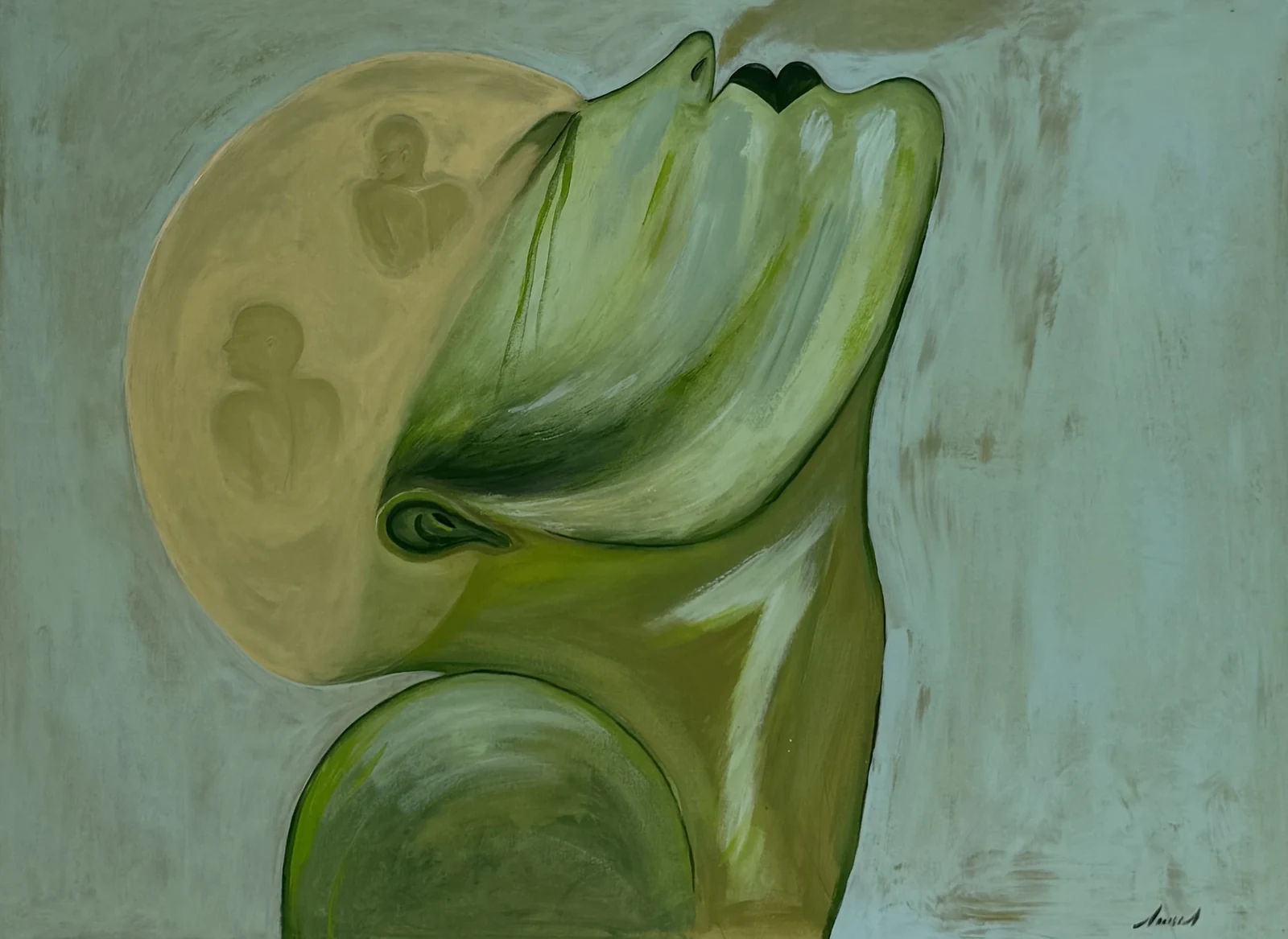 What I Remember, original figurative painting by Anissa, 122 × 90 cm.